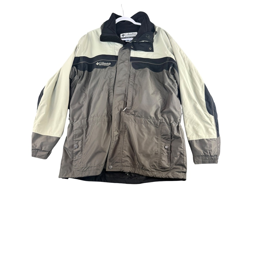 Columbia Sportswear Mens Interchange Jacket Grey Colorblock Parka F4MO6030 L